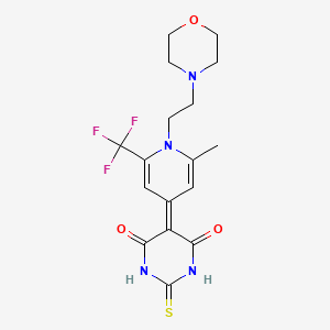 molecular formula C17H19F3N4O3S B2679896 5-(2-methyl-1-(2-morpholinoethyl)-6-(trifluoromethyl)pyridin-4(1H)-ylidene)-2-thioxodihydropyrimidine-4,6(1H,5H)-dione CAS No. 900136-64-3