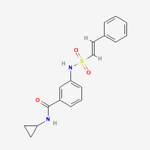 molecular formula C18H18N2O3S B2679899 N-cyclopropyl-3-[[(E)-2-phenylethenyl]sulfonylamino]benzamide CAS No. 1090386-13-2