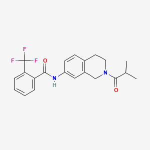 N-[2-(2-methylpropanoyl)-1,2,3,4-tetrahydroisoquinolin-7-yl]-2-(trifluoromethyl)benzamide