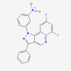 molecular formula C22H12F2N4O2 B2679911 6,8-difluoro-1-(3-nitrophenyl)-3-phenyl-1H-pyrazolo[4,3-c]quinoline CAS No. 901044-07-3