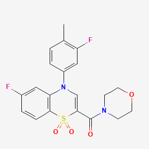 molecular formula C20H18F2N2O4S B2679913 (6-氟-4-(3-氟-4-甲基苯基)-1,1-二氧代-4H-苯并[b][1,4]噻嗪-2-基)(吗啉基)甲酮 CAS No. 1251584-02-7