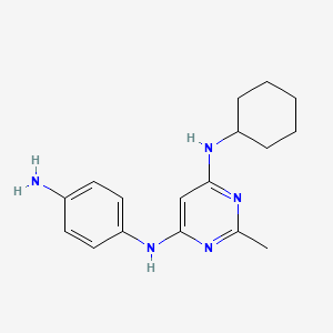 N4-(4-aminophenyl)-N6-cyclohexyl-2-methylpyrimidine-4,6-diamine