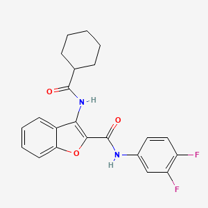 molecular formula C22H20F2N2O3 B2679928 3-cyclohexaneamido-N-(3,4-difluorophenyl)-1-benzofuran-2-carboxamide CAS No. 888443-74-1