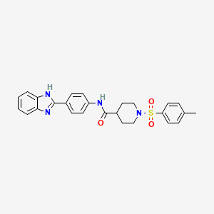 N-(4-(1H-benzo[d]imidazol-2-yl)phenyl)-1-tosylpiperidine-4-carboxamide