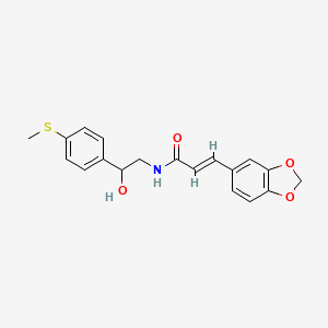 molecular formula C19H19NO4S B2679939 (E)-3-(benzo[d][1,3]dioxol-5-yl)-N-(2-hydroxy-2-(4-(methylthio)phenyl)ethyl)acrylamide CAS No. 1448140-25-7