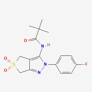 N-(2-(4-fluorophenyl)-5,5-dioxido-4,6-dihydro-2H-thieno[3,4-c]pyrazol-3-yl)pivalamide
