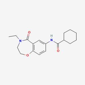 N-(4-ethyl-5-oxo-2,3,4,5-tetrahydrobenzo[f][1,4]oxazepin-7-yl)cyclohexanecarboxamide