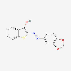 (2E)-2-[2-(2H-1,3-benzodioxol-5-yl)hydrazin-1-ylidene]-2,3-dihydro-1-benzothiophen-3-one