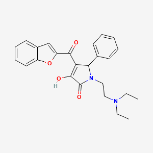 molecular formula C25H26N2O4 B2679970 4-(苯并噁唑-2-甲酰)-1-(2-(二乙基氨基)乙基)-3-羟基-5-苯基-1H-吡咯-2(5H)-酮 CAS No. 618366-24-8