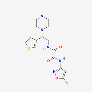 molecular formula C17H23N5O3S B2679973 N1-(5-methylisoxazol-3-yl)-N2-(2-(4-methylpiperazin-1-yl)-2-(thiophen-3-yl)ethyl)oxalamide CAS No. 946328-70-7