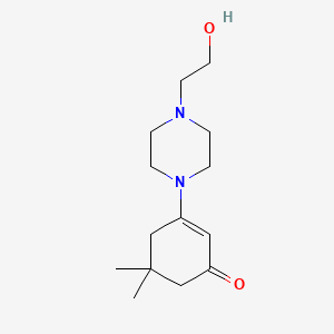 molecular formula C14H24N2O2 B2679974 3-(4-(2-羟乙基)哌嗪-1-基)-5,5-二甲基环己-2-烯-1-酮 CAS No. 81835-14-5