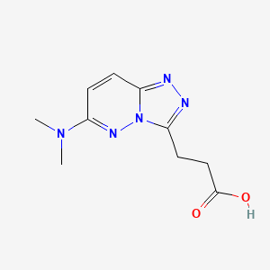 molecular formula C10H13N5O2 B2679976 3-[6-(Dimethylamino)[1,2,4]triazolo[4,3-b]pyridazin-3-yl]propanoic acid CAS No. 1429901-27-8