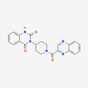 molecular formula C22H19N5O3 B2679977 3-(1-(喹喙啉-2-甲酰基)哌啶-4-基)喹唑啉-2,4(1H,3H)-二酮 CAS No. 2034415-25-1