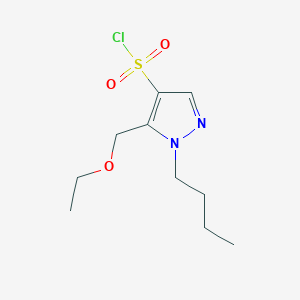 molecular formula C10H17ClN2O3S B2679985 1-butyl-5-(ethoxymethyl)-1H-pyrazole-4-sulfonyl chloride CAS No. 1856102-26-5