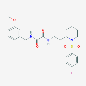 molecular formula C23H28FN3O5S B2679988 N1-(2-(1-((4-fluorophenyl)sulfonyl)piperidin-2-yl)ethyl)-N2-(3-methoxybenzyl)oxalamide CAS No. 898445-15-3