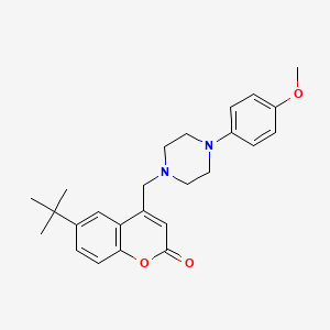 molecular formula C25H30N2O3 B2680006 6-叔丁基-4-[[4-(4-甲氧基苯基)哌嗪-1-基]甲基]香豆素-2-酮 CAS No. 850244-53-0