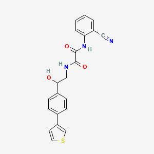 molecular formula C21H17N3O3S B2680008 N1-(2-cyanophenyl)-N2-(2-hydroxy-2-(4-(thiophen-3-yl)phenyl)ethyl)oxalamide CAS No. 2034254-33-4