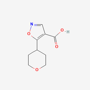 molecular formula C9H11NO4 B2680012 5-(Oxan-4-yl)-1,2-oxazole-4-carboxylic acid CAS No. 1785041-90-8