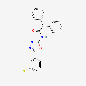 N-[5-(3-methylsulfanylphenyl)-1,3,4-oxadiazol-2-yl]-2,2-diphenylacetamide