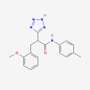 molecular formula C18H19N5O2 B2680021 3-(2-甲氧基苯基)-N-(4-甲基苯基)-2-(2H-四唑-5-基)丙酰胺 CAS No. 483993-60-8