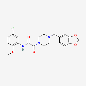 molecular formula C21H22ClN3O5 B2680070 2-(4-(benzo[d][1,3]dioxol-5-ylmethyl)piperazin-1-yl)-N-(5-chloro-2-methoxyphenyl)-2-oxoacetamide CAS No. 941999-60-6