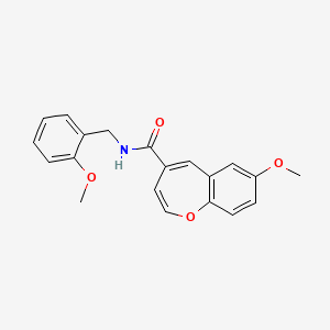 molecular formula C20H19NO4 B2680072 7-甲氧基-N-(2-甲氧基苯甲基)-1-苯并氧杂环戊-4-基甲酰胺 CAS No. 950286-32-5