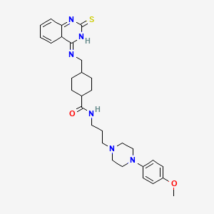 N-{3-[4-(4-methoxyphenyl)piperazin-1-yl]propyl}-4-{[(2-sulfanylidene-1,2-dihydroquinazolin-4-yl)amino]methyl}cyclohexane-1-carboxamide