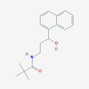 molecular formula C18H23NO2 B2680076 N-(3-hydroxy-3-(naphthalen-1-yl)propyl)pivalamide CAS No. 1421462-26-1
