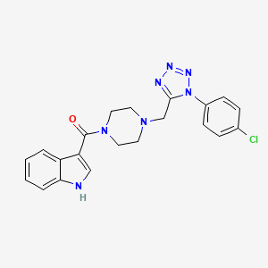 molecular formula C21H20ClN7O B2680077 (4-((1-(4-chlorophenyl)-1H-tetrazol-5-yl)methyl)piperazin-1-yl)(1H-indol-3-yl)methanone CAS No. 1049458-63-0