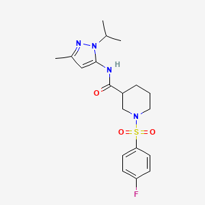 1-((4-fluorophenyl)sulfonyl)-N-(1-isopropyl-3-methyl-1H-pyrazol-5-yl)piperidine-3-carboxamide