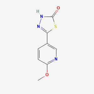 molecular formula C8H7N3O2S B2680080 5-(6-Methoxypyridin-3-yl)-3H-1,3,4-thiadiazol-2-one CAS No. 1693650-23-5