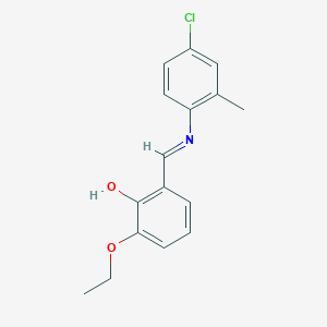molecular formula C16H16ClNO2 B2680084 2-{(E)-[(4-chloro-2-methylphenyl)imino]methyl}-6-ethoxyphenol CAS No. 1232816-37-3