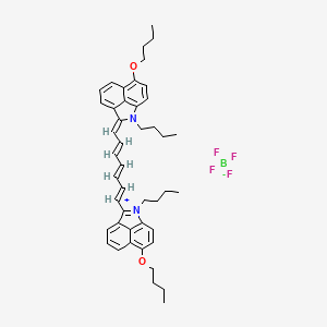 molecular formula C45H53BF4N2O2 B2680085 (2Z)-6-Butoxy-2-[(2E,4E,6E)-7-(6-butoxy-1-butylbenzo[cd]indol-1-ium-2-yl)hepta-2,4,6-trienylidene]-1-butylbenzo[cd]indole;tetrafluoroborate CAS No. 1135933-78-6