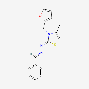 (Z)-2-((E)-benzylidenehydrazono)-3-(furan-2-ylmethyl)-4-methyl-2,3-dihydrothiazole