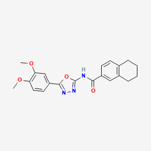 molecular formula C21H21N3O4 B2680090 N-(5-(3,4-dimethoxyphenyl)-1,3,4-oxadiazol-2-yl)-5,6,7,8-tetrahydronaphthalene-2-carboxamide CAS No. 899982-61-7