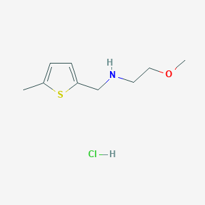 molecular formula C9H16ClNOS B2680091 (2-Methoxyethyl)[(5-methyl-2-thienyl)methyl]amine hydrochloride CAS No. 1050214-11-3