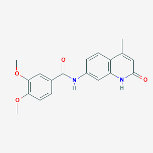 3,4-dimethoxy-N-(4-methyl-2-oxo-1H-quinolin-7-yl)benzamide