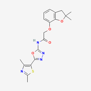 2-((2,2-dimethyl-2,3-dihydrobenzofuran-7-yl)oxy)-N-(5-(2,4-dimethylthiazol-5-yl)-1,3,4-oxadiazol-2-yl)acetamide