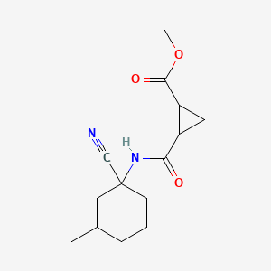 molecular formula C14H20N2O3 B2680104 Methyl 2-[(1-cyano-3-methylcyclohexyl)carbamoyl]cyclopropane-1-carboxylate CAS No. 1385409-10-8