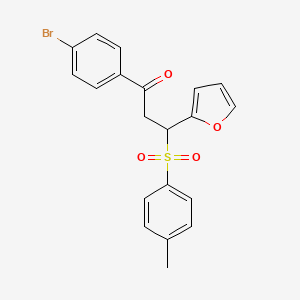 molecular formula C20H17BrO4S B2680108 1-(4-Bromophenyl)-3-(furan-2-yl)-3-tosylpropan-1-one CAS No. 315241-74-8