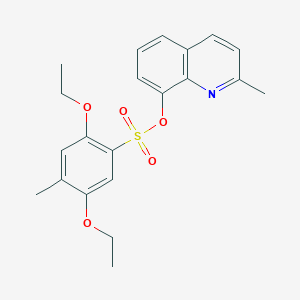 molecular formula C21H23NO5S B2680111 2-Methylquinolin-8-yl 2,5-diethoxy-4-methylbenzene-1-sulfonate CAS No. 2380177-71-7