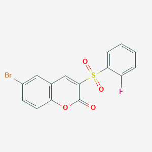 molecular formula C15H8BrFO4S B2680114 6-Bromo-3-(2-fluorophenyl)sulfonylchromen-2-one CAS No. 904450-38-0