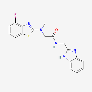 molecular formula C18H16FN5OS B2680128 N-((1H-benzo[d]imidazol-2-yl)methyl)-2-((4-fluorobenzo[d]thiazol-2-yl)(methyl)amino)acetamide CAS No. 1396786-79-0