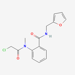 molecular formula C15H15ClN2O3 B2680133 2-(2-chloro-N-methylacetamido)-N-(furan-2-ylmethyl)benzamide CAS No. 923778-56-7