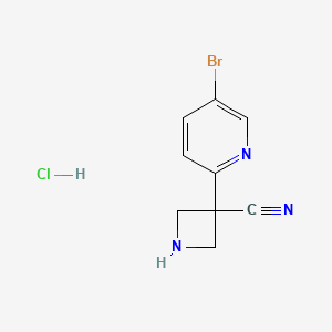 3-(5-Bromopyridin-2-yl)azetidine-3-carbonitrile;hydrochloride