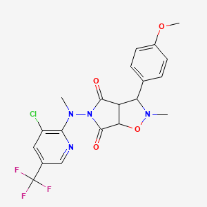 molecular formula C20H18ClF3N4O4 B2680144 5-[[3-氯-5-(三氟甲基)-2-吡啶基](甲基)氨基]-3-(4-甲氧基苯基)-2-甲基二氢-2H-吡咯并[3,4-d]异噁唑-4,6(3H,5H)-二酮 CAS No. 317821-85-5