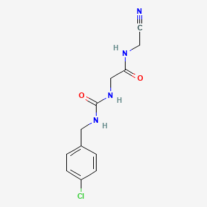 molecular formula C12H13ClN4O2 B2680148 2-({[(4-chlorophenyl)methyl]carbamoyl}amino)-N-(cyanomethyl)acetamide CAS No. 1355866-77-1