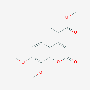 molecular formula C15H16O6 B2680152 methyl 2-(7,8-dimethoxy-2-oxo-2H-chromen-4-yl)propanoate CAS No. 1092333-72-6