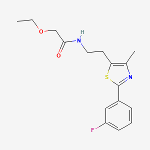 molecular formula C16H19FN2O2S B2680160 2-ethoxy-N-[2-[2-(3-fluorophenyl)-4-methyl-1,3-thiazol-5-yl]ethyl]acetamide CAS No. 946228-32-6