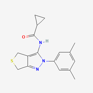 molecular formula C17H19N3OS B2680162 N-(2-(3,5-dimethylphenyl)-4,6-dihydro-2H-thieno[3,4-c]pyrazol-3-yl)cyclopropanecarboxamide CAS No. 396723-97-0